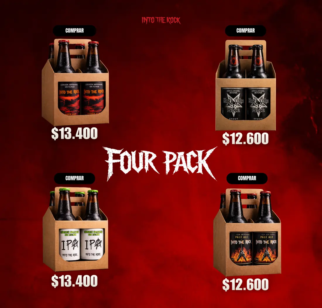 Four Pack Into The Rock: Amber Ale, Stout, IPA y Pale Ale